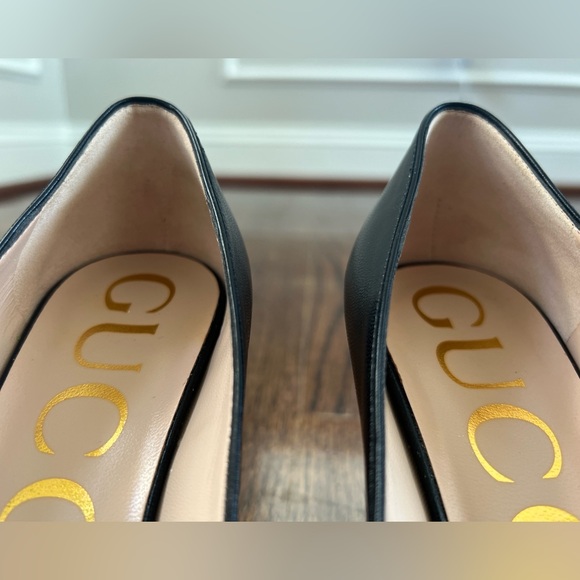 Gucci Black Zumi Leather Pumps Mid-heel. Size 8 (EU38) - Picture 2 of 16